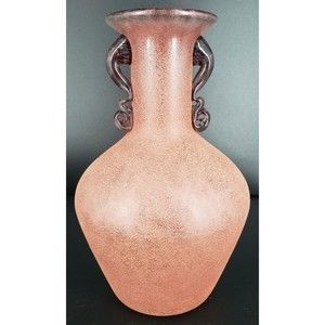 Styled After Seguso Vetri d'Arte Scavo Art Glass Hand Blown Vase